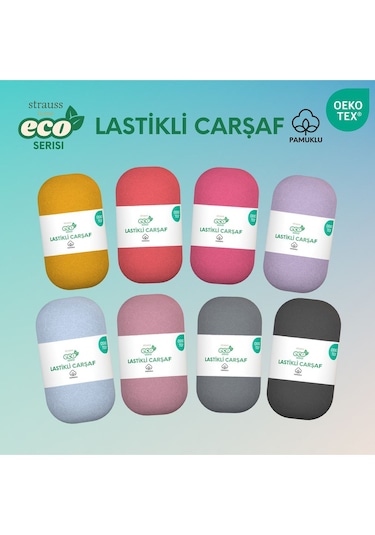 Home Eco Lastikli Çarşaf %100 Pamuk Tek / Çift Kişilik Ekonomik Serisi Oeko-tex Sertifikalı Mavi / Bebek Mavisi Mavi - Bebek Mavisi