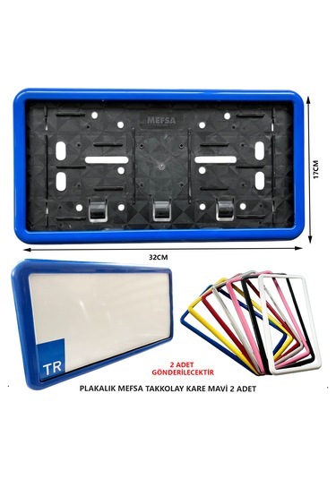 Plakalık Plastik Tak Kolay Kare Mavi Çerçeveli 2 Adet