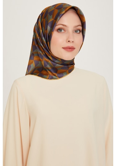 Yeni Sezon - 2024 Sonbahar Kış - Dj Saf İpek Eşarp 9204d01 S Sura - 03693 Hardal