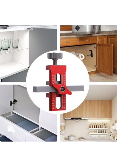 Fortunelane Alüminyum Kabinet Kapısı Montaj Aracı: Konumlandırıcı, Delme Rehberi Ve 3 Delik Aleti - Profesyonel Ahşap İşleri İçin