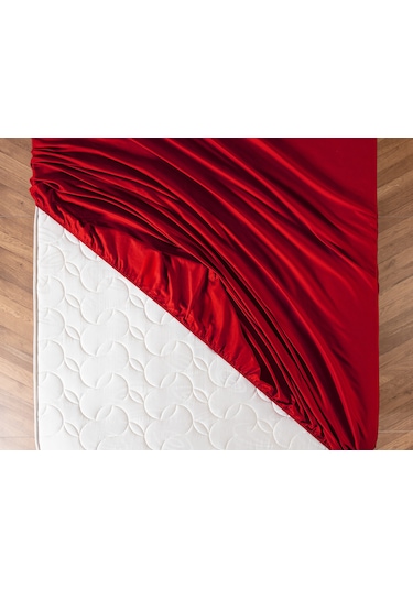Madame Coco Ciel Tek Kişilik Plus %100 Pamuk Lastikli Saten Çarşaf - Kırmızı 8684427179512 Kırmızı