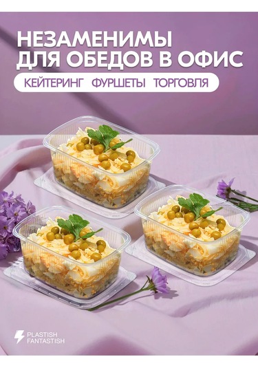 Plastish Fantastish Kapaklı Tek Kullanımlık Yemek Kapları 250 Ml 30 Adet 126040062 30