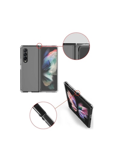 Goocamp Galaxy Z Fold 3 Uyumlu Nitro Anti Shock Silikon-renksiz Renksiz