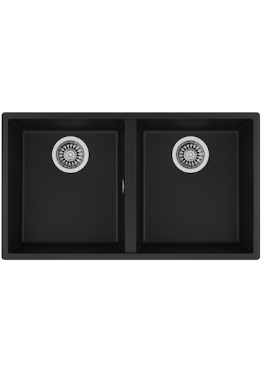 Teka Square 760 Tg Çift Hazneli Tezgahaltı Tegranite Eviye - Siyah - 115260024