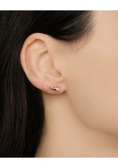 Lekka Design Kararmaz Çelik Lüks Kadın Mini Helikopter Küpe Altın