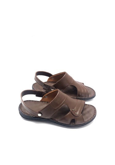 Deritarz Hakiki Deri Tam Ortopedik Masajlı Kahve Erkek Sandalet Kahverengi