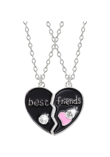 İkili Best Friends Kolye Siyah
