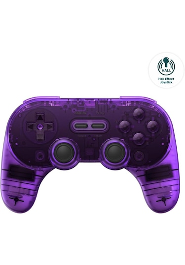 8bitdo Pro 2 Bluetooth Controller Kablosuz Hall Effect Oyun Kolu Switch/switch 2,pc,android,Apple Uyumlu,macos, Transparan Mor