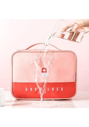 İlk Yardım Kiti Taşınabilir Küçük Tıbbi Depolama Çantası Çok Fonksiyonlu Bölme İlk Yardım Tıbbi Çanta Kampı Araç İlk Yardım Kiti Dış Mekan İlk Yardım Tıbbi Çantası Taşınabilir Seyahat Tıbbi Depolama Çantası Ev Gri