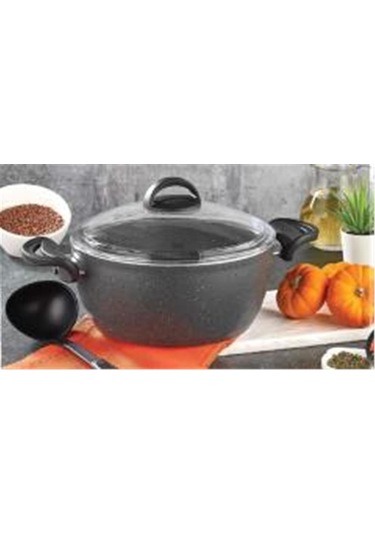 Eda Cookware Zetra Tencere Derin Granit 26 Cm Gri Zk-038
