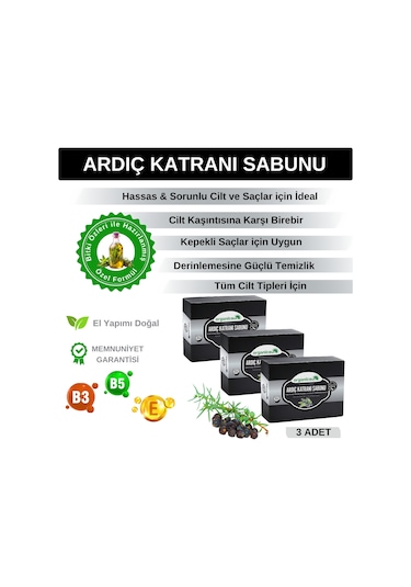 Organicsun Doğal Ardıç Katranı Sabunu 3 x 140 G