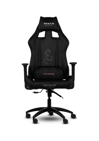 Rio Pus Balerion Terletmez Kadife Kumaş Siyah Gaming Oyuncu Koltuğu -1 Siyah