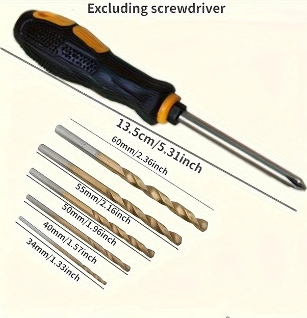 Trendooze Gaojunshop01 50 Adet Titanyum Kaplama Matkap Uçları 1-3mm Dıy Alet Seti, Metal İşçiliği İçin Ev Geliştirme El Aletle