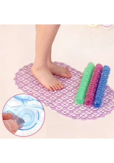 Singree Pvc Banyo Paspası, Süction Cup İle Sağlam Tutuş, Masajlı Tasarım, Yaşlı Ve Çocuklar İçin, Mor, 66x37cm Mor