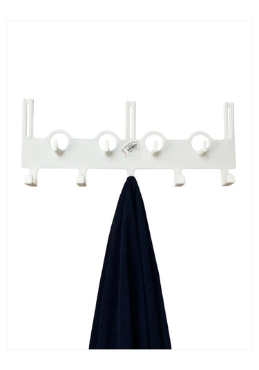 Wishhome 9 Kancalı Çok Amaçlı Kapı Arkası Askısı Askılık Beyaz