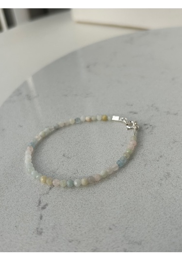 Morganit 925 Ayar Gümüş Bileklik Çok Renkli