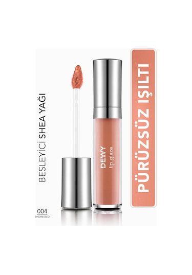 Flormar Besleyici Dudak Parlatıcısı - Dewy Lip Glaze - 004 Undressed-8682536068079