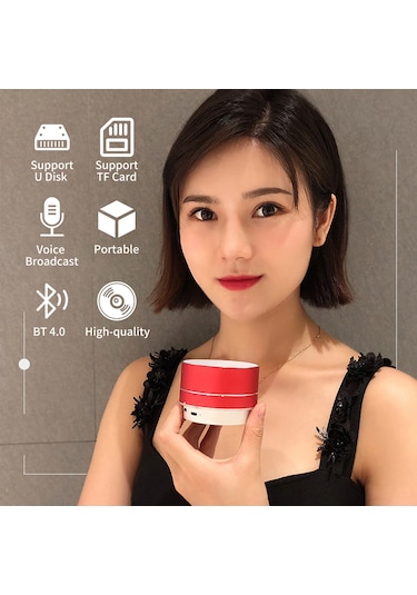 Konesam Mavi Mini Bluetooth Hoparlör, Şarjlı Renkli Işıklı, Tf Kart Desteği, Taşınabilir Dışarıda Müzik Dinleyici