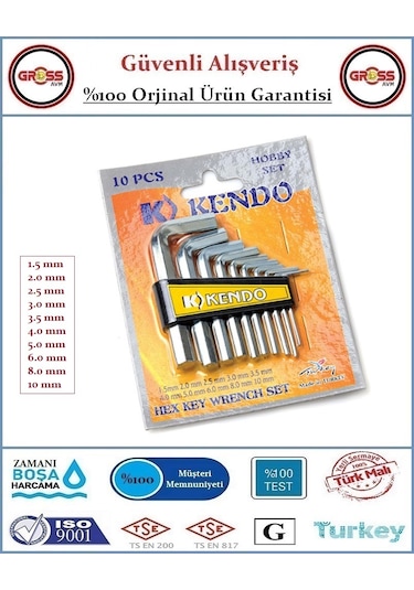 Kendo Alyan Anahtar Takımı - 10 Parça