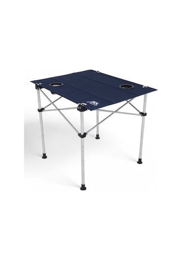 Bardaklıklı Katlanabilir Kumaş Kamp Ve Piknik Masası Lacivert