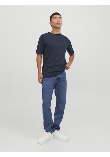 Jack & Jones Erkek Bisiklet Yaka Basic Tişört - Organic Navy Blazer
