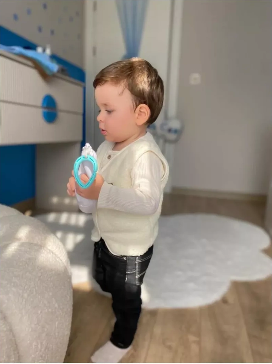 Ay Yıldız Çocuklar İçin Teddy Yelek Kolsuz 262192975 Beyaz