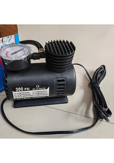 Boatshop1 Siyah 12v Elektrikli Taşınabilir Lastik Şişirme Cihazı Araba Bisiklet Toplar İçin Otomatik Durdurma Basınç Göstergesi Pilsiz