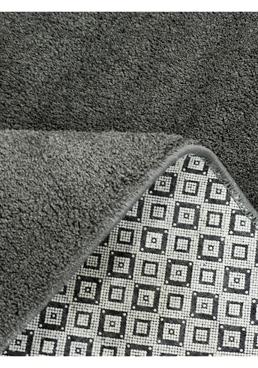 Balat Halı Raschel Carpet Koyu Gri Mikro Polyester Kaymaz Taban Shaggy Halı
