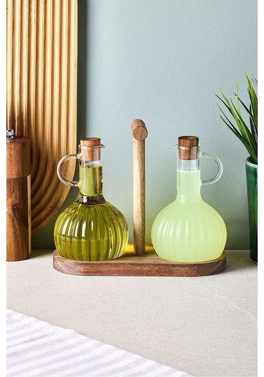 Ralf 2'li 350 Ml Akasya Standlı Yağdanlık-sirkelik Seffaf Şeffaf