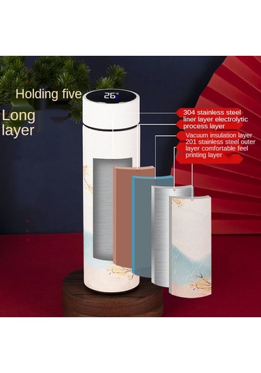 Çin Tarzı Termo Şişe Fincan Akıllı Sıcaklık Göstergesi İçme İsı Diğer Çok Renkli