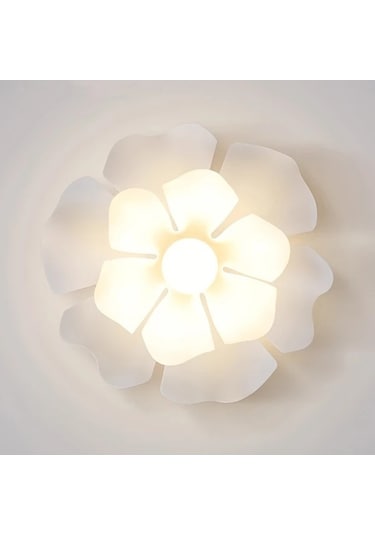 Fastbuy Basit Yaratıcı Gül Yaprağı Desenli 40 Cm Pvc Tavan Lambası Kolay Kurulumlu Her Oda İçin Gümüş Gümüş