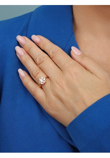 Veronika 925 Gümüş Yaldızlı Ve Taşlarla Süslenmiş Yüzük 233792777 Altın