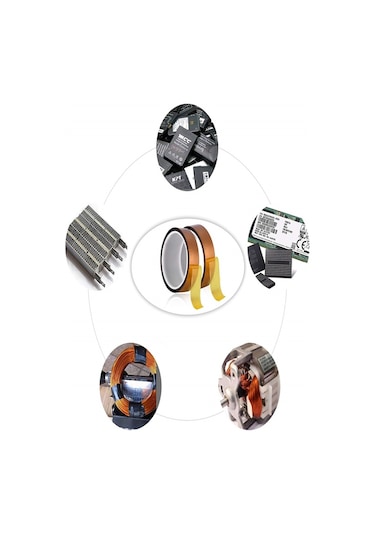 Kapton Bant 5mmx33m Yüksek Isıya Dayanıklı Yanmaz Bant
