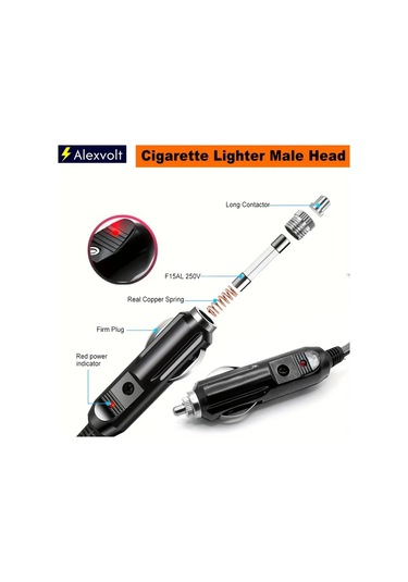 Xuweiwei 1.8m/6ft 12awg Sigara Çakmağı Erkek Xt60ı Dişi Bağlantı Kablosu Mat Kaplama Batarya Şarj Cihazı Uyumlu