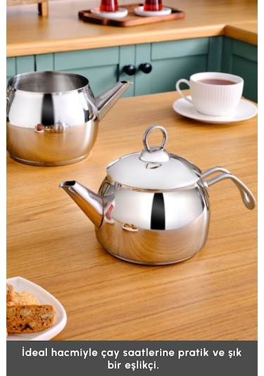 Karaca  Belinay İndüksiyon Tabanlı Midi Metal Çaydanlık Takımı