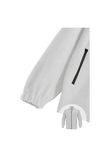 Genıus Store Erkek Polar Bato Yaka Tam Fermuarlı Cepli Polar Bato-polar Gri