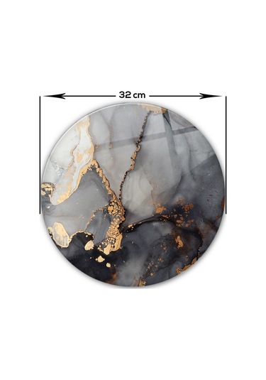 Decorita Cam Kesme Tahtası | Stark Mermer Görünümlü | Çap2cm