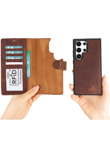 Samsung Galaxy S24 Ultra Leather Detachable Wallet Case