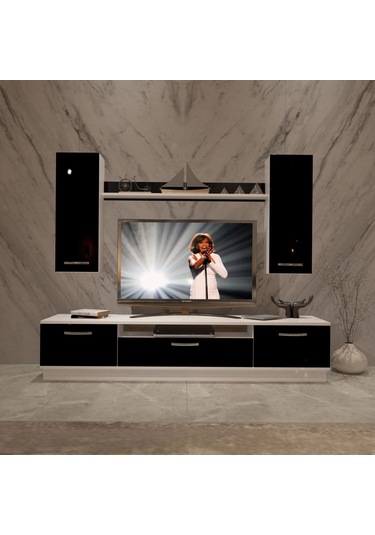 Decoraktiv Trendstyle 5d Slm Tv Ünitesi Tv Sehpası Beyaz - Siyah