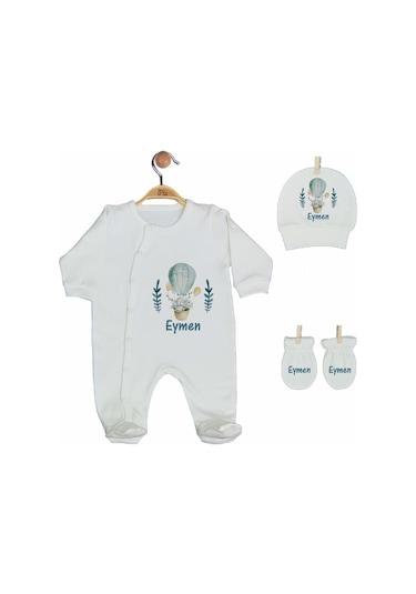 Pia Baby Gl 2013 İsme Özel Balonlu Beşli Tulum Set Mavi