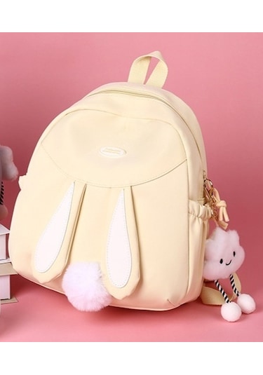 Relaxed Küçük Tavşan Ke Yuan Sırt Çantası Öğrenci Okul Çantası Basit Ve Çok Yönlü - Sarı