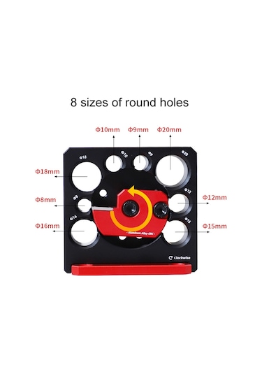 Sones Ruıtool 8 Adet / Set Ayarlanabilir 8 Delikli Matkap Yuvarlama Ağaç İşleme Kendin Yap Aletleri, Renk: Gümüş Ve Kırmızı