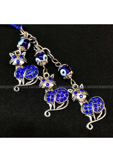 Kedi Nazar Boncuk Araba Hediyesi Vantuz Otomobil Dikiz Ayna Süsü