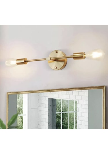 Burenze Modern Tasarım Eskitme Gold Sarı Duvar Aplik