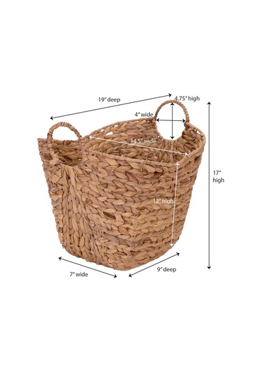 Uzun Dokuma Sepeti Antrasit - Bej