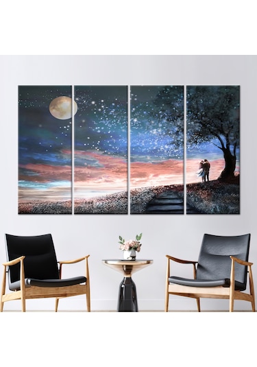 80x160cm 4 Parçalı Kanvas Tablo