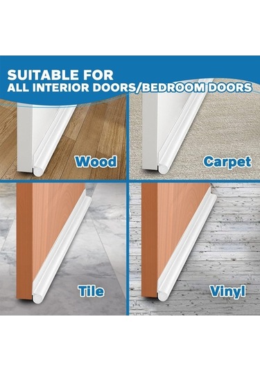 Pazly Kapı Altı Rüzgar Önleyici - Ses Yalıtımlı, Enerji Tasarruflu, Pratik Kurulum 35.8 Beyaz