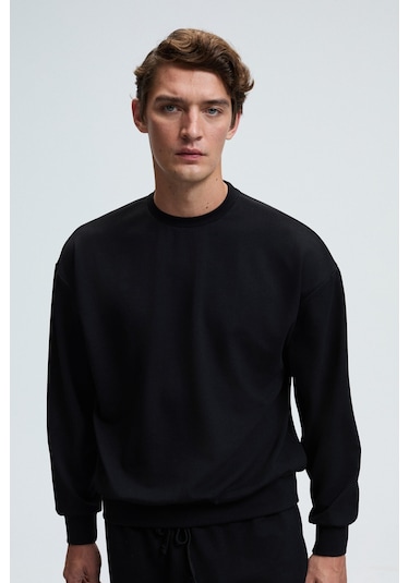 Grimelange Vıento Erkek Bisiklet Yaka Uzun Kollu Regular Fit Siyah Sweatshirt Siyah