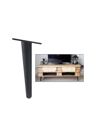 Suntek Demir Koltuk Ayak Değiştirme Eğimli Ayak Siyah 15cm