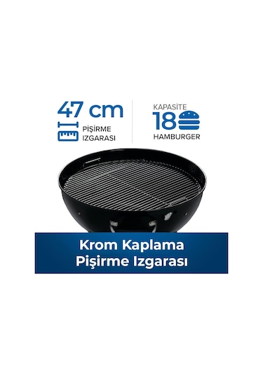 Napoleon Premium 18 Kömürlü Mangal Barbekü 47cm Siyah